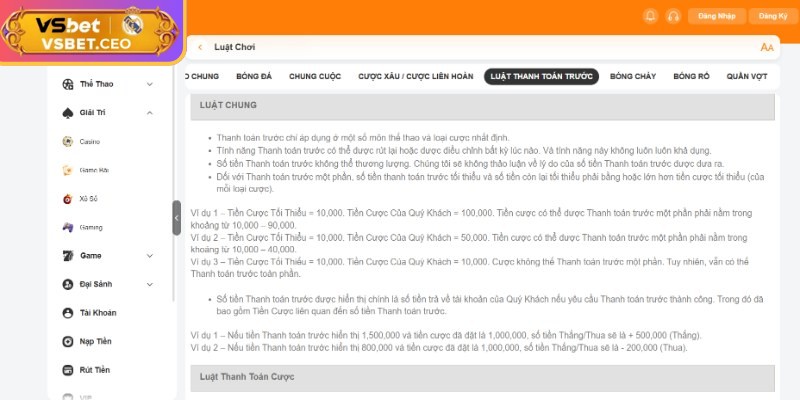 Tìm hiểu về điều khoản sử dụng VSBET