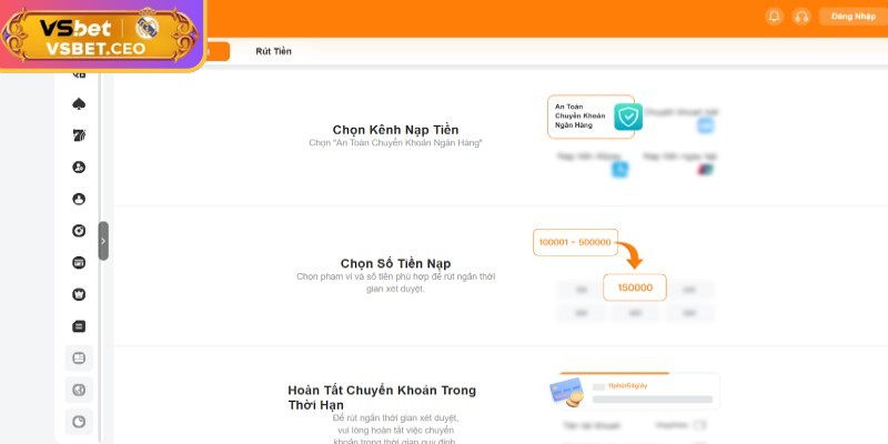Tổng quan về hệ thống nạp rút tiền VSBET
